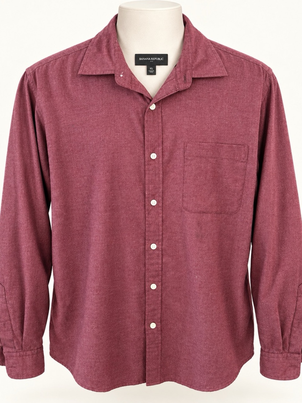 Banana Republic Men's Long-Sleeve Button-Down Shirt - Wine
